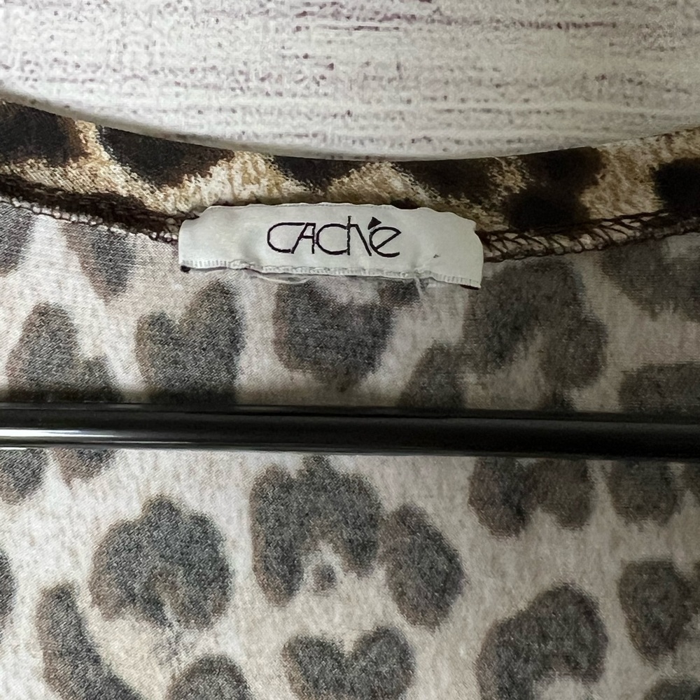 Cache Leopard Cheetah Print Top with Rhinestone Gem Designs - Picture 5 of 7